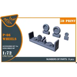 Clear Prop Cpa72246 1/72 Vanguard P-66/Mk 1/J10 Wheels Set For Dora Wings Kit