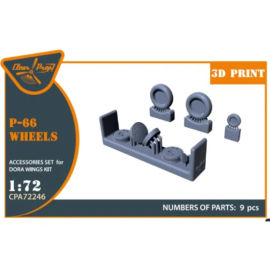 Clear Prop Cpa72246 1/72 Vanguard P-66/Mk 1/J10 Wheels Set For Dora Wings Kit