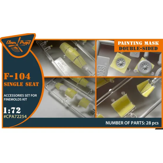 Clear Prop Cpa72254 1/72 F-104 Single Seat Double-sided Painting Mask For Finemolds Kits