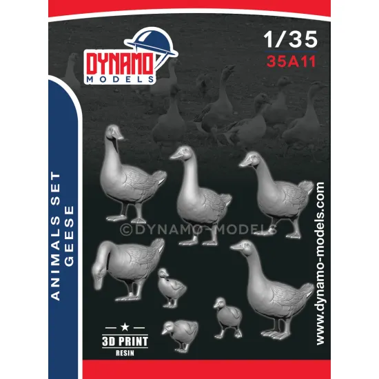 Dynamo Models 35a011 1/35 Animal Set Geese 8 Figures 3d Printed Kit