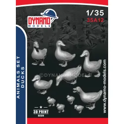 Dynamo Models 35a12 1/35 Animal Set Ducks 10 Figures 3d Printed Kit
