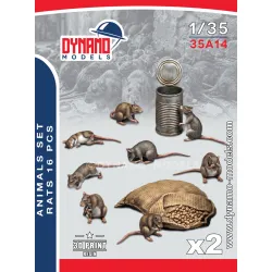 Dynamo Models 35a14 1/35 Animal Set Rats 16 Pcs 3d Printed Kit