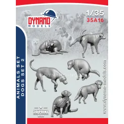 Dynamo Models 35a16 1/35 Animal Set Dogs 6 Pcs 3d Printed Kit