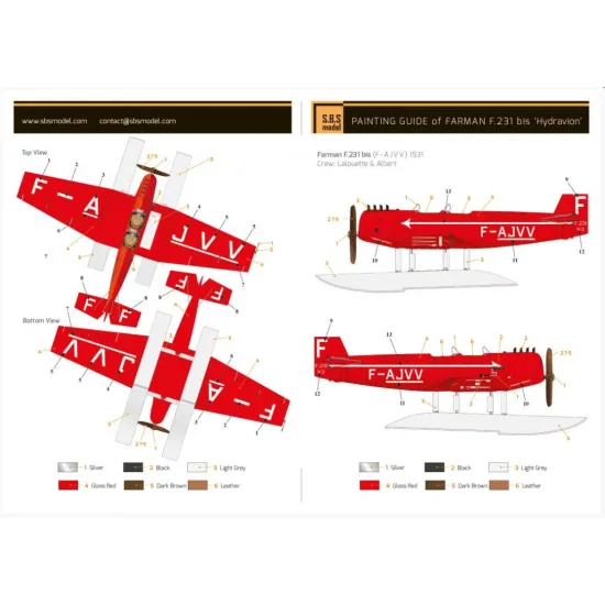 Sbs 7038 1/72 Farman 231 Bis Hydravion Resin/Metal/Mask