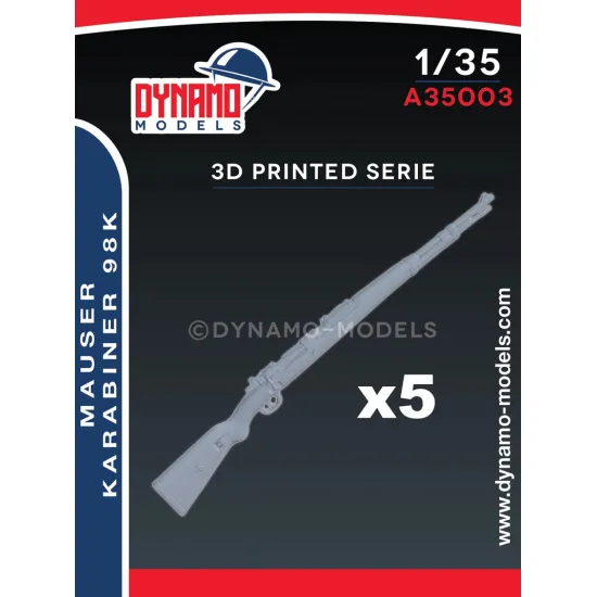 Dynamo Models A35003 1/35 Dummy Set Of 5 Guns Mauser Karabiner 98k Replica