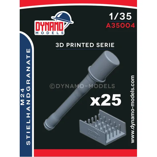 Dynamo Models A35004 1/35 Dummy Set Of 25 M24 Stielhandgranate Replica 3d Print