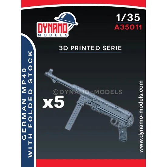 Dynamo Models A35011 1/35 Dummy Set Of 5 Guns Mp40 With Folded Stock Replica