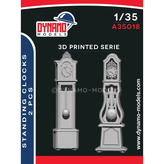 Dynamo Models A35018 1/35 Standing Clock 2 Pcs 3d Printed Resin Kit