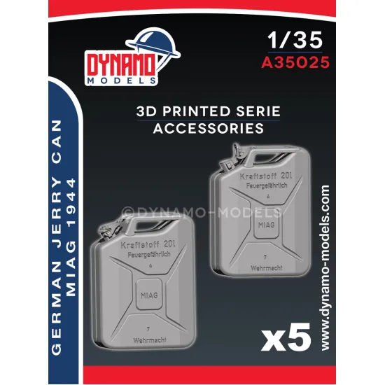 Dynamo Models A35025 1/35 German Jerry Can Miag 1944 5 Open And 5 Closed Cap