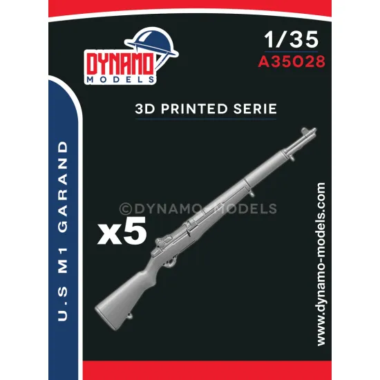 Dynamo Models A35028 1/35 Dummy Set 5 Guns M1 Garand Replica 3d Printed Resin Kit
