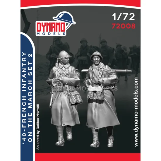 Dynamo Models 72008 1/72 French Infantry On The March 1940 Ww2 3d Printed Kit