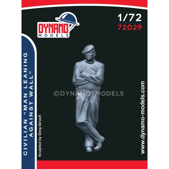 Dynamo Models 72029 1/72 Civilian Man Leaning Against Wall 3d Printed Resin Kit