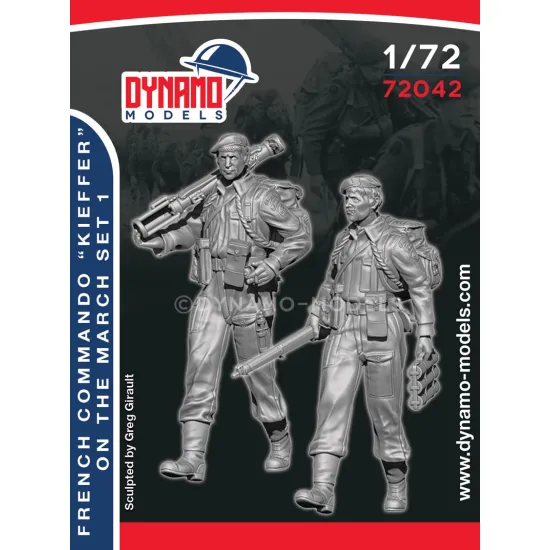 Dynamo Models 72042 1/72 French Commando Kieffer Marching 3d Printed Resin Kit