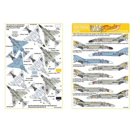Kits World Kw144056 1/144 Decal For F-4b Phantom- Us Navy