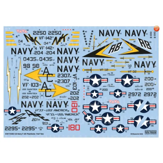 Kits World Kw172282 1/72 Decal For F-4b/C Phantom- Us Marine Corps