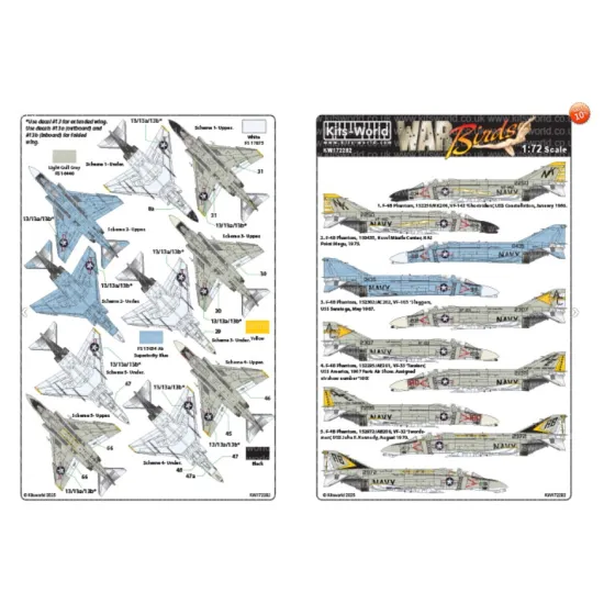Kits World Kw172282 1/72 Decal For F-4b/C Phantom- Us Marine Corps