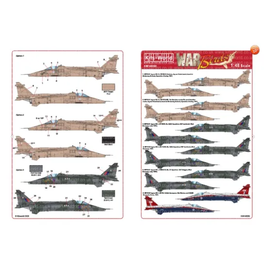 Kits World Kw148283 1/48 Decal For Sepecat Jaguar Gr 1a
