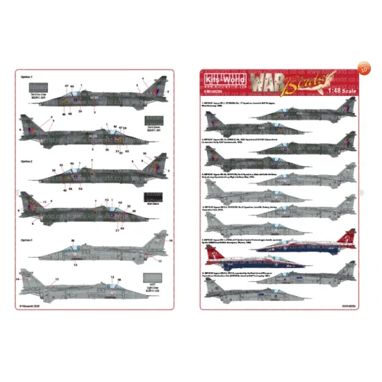 Kits World Kw148284 1/48 Decal For Sepecat Jaguar Gr 1a