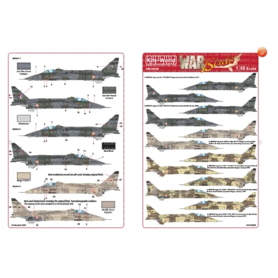 Kits World Kw148286 1/48 Decal For Sepecat Jaguar A French Aircraft