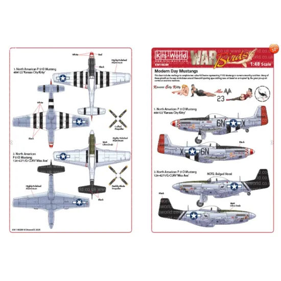Kits World Kw148289 1/48 Decal For North American P-51 D Mustang