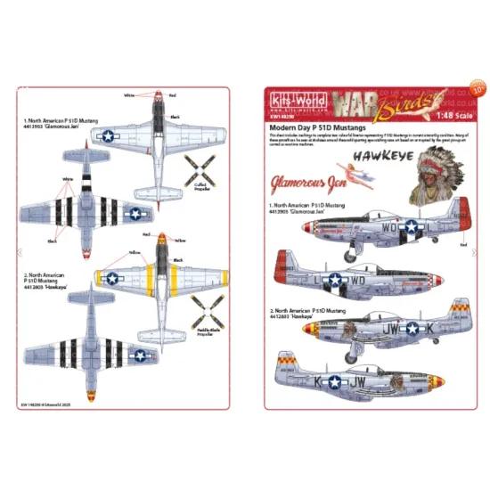 Kits World Kw148290 1/48 Decal For North American P-51 D Mustang