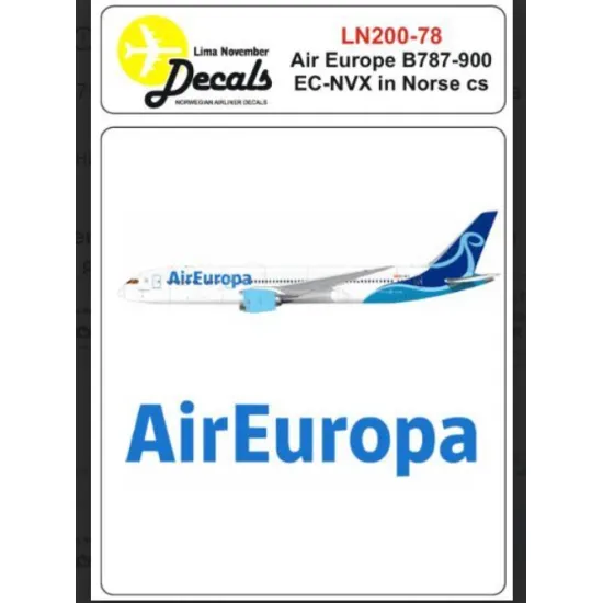 Lima November Decals 200-78 1/200 Decal For Air Europe B787-900 In Norse Cs