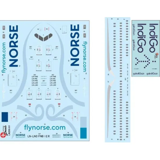 Lima November Decals 200-79 1/200 Decal For Indigo B787-900 In Norse Cs