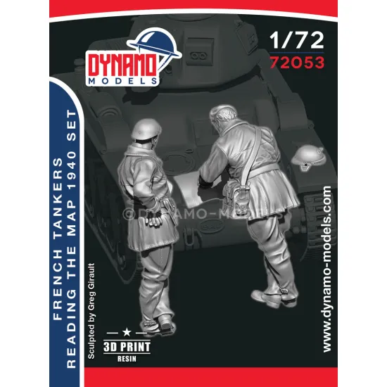 Dynamo Models 72053 1/72 French Tankers Reading The Map 1940 3d Printed Kit