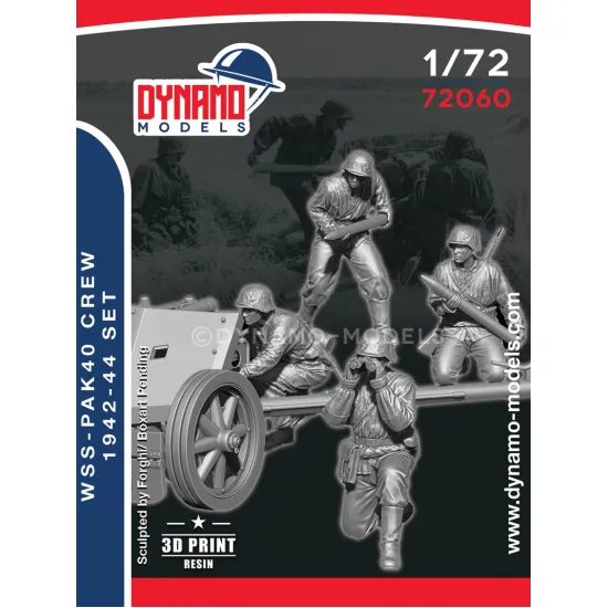 Dynamo Models 72060 1/72 Wss Pak40 Crew 1942-44 Set 3d Printed Resin Kit