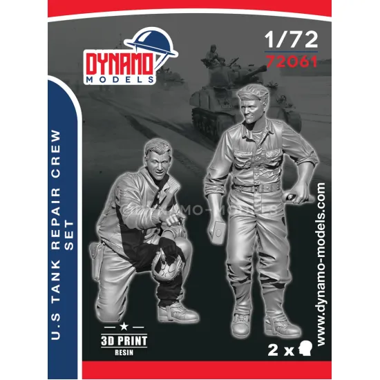 Dynamo Models 72061 1/72 Us Tank Repair Crew Set 3d Printed Resin Kit