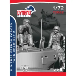 Dynamo Models 72062 1/72 Us Free French Forces Tankers 1944 3d Printed Resin Kit