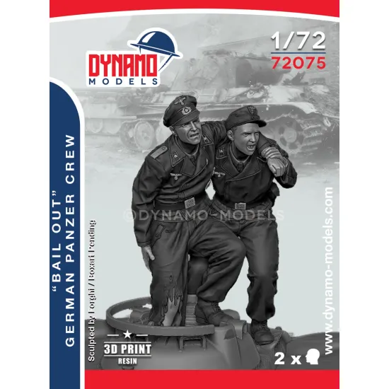 Dynamo Models 72075 1/72 1940 German Tank Crew Bail Out Ww2 3d Printed Resin Kit