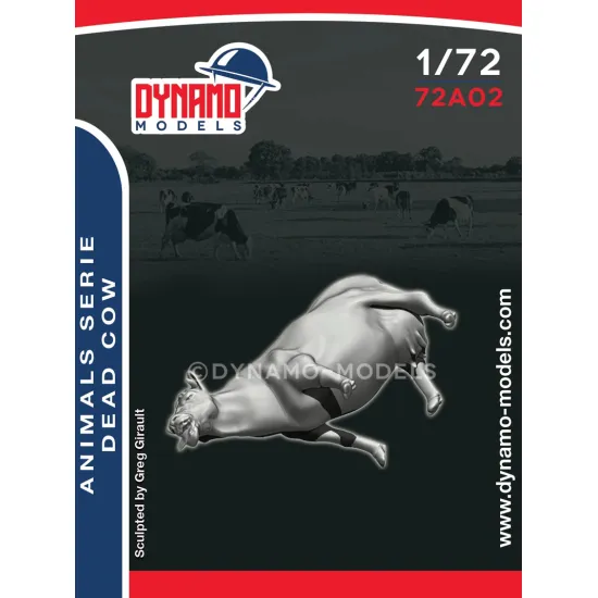 Dynamo Models 72a02 1/72 Animal Serie Dead Cow 3d Printed Resin Kit