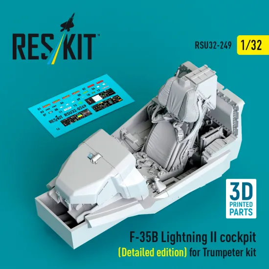 Reskit Rsu32-0248 1/32 ​f-35b Lightning Ii Cockpit And 3d Decals Detailed edition For Trumpeter