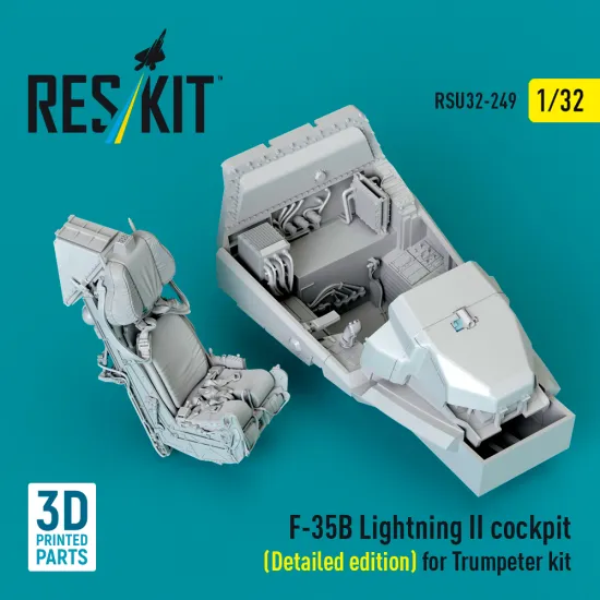 Reskit Rsu32-0248 1/32 ​f-35b Lightning Ii Cockpit And 3d Decals Detailed edition For Trumpeter