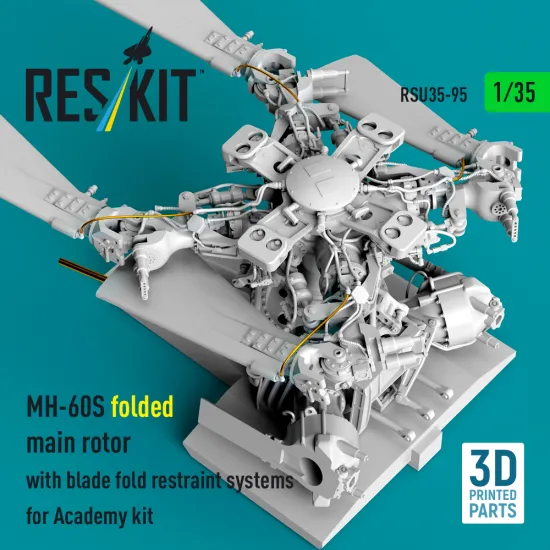 Reskit Rsu35-0095 1/35 Mh-60s Folded Main Rotor With Blade Fold Restraint Systems For Academy