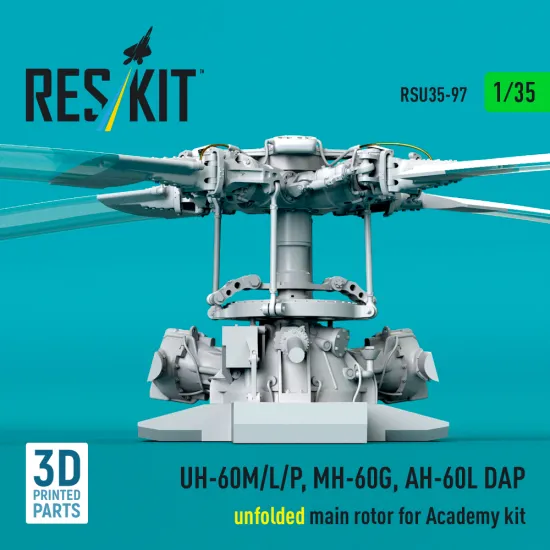 Reskit Rsu35-0097 1/35 Uh-60m/L/P Mh-60g Ah-60l Dap Unfolded Main Rotor Academy