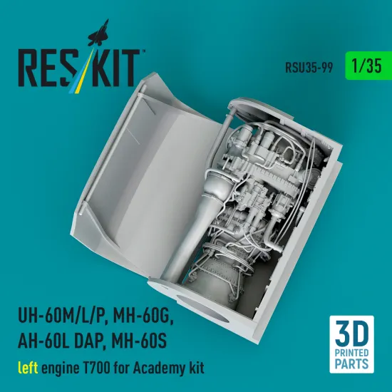Reskit Rsu35-0099 1/35 Uh-60m/L/P Mh-60g Ah-60l Dap Mh-60s Left Engine T700 Academy