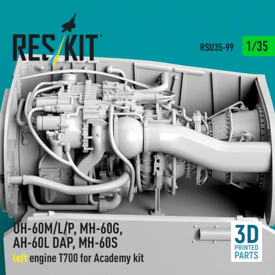 Reskit Rsu35-0099 1/35 Uh-60m/L/P Mh-60g Ah-60l Dap Mh-60s Left Engine T700 Academy