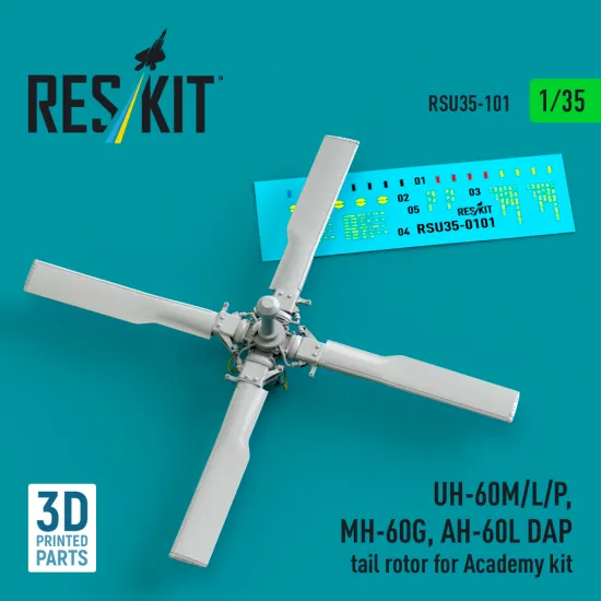 Reskit Rsu35-0101 1/35 Uh-60m/L/P Mh-60g Ah-60l Dap Tail Rotor For Academy