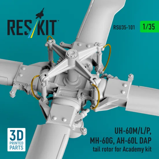 Reskit Rsu35-0101 1/35 Uh-60m/L/P Mh-60g Ah-60l Dap Tail Rotor For Academy
