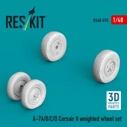 Reskit Rs48-0570 1/48 A-7a/B/C/D Corsair Ii Weighted Wheel Set