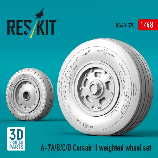Reskit Rs48-0570 1/48 A-7a/B/C/D Corsair Ii Weighted Wheel Set