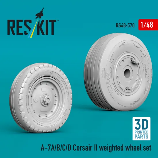 Reskit Rs48-0570 1/48 A-7a/B/C/D Corsair Ii Weighted Wheel Set