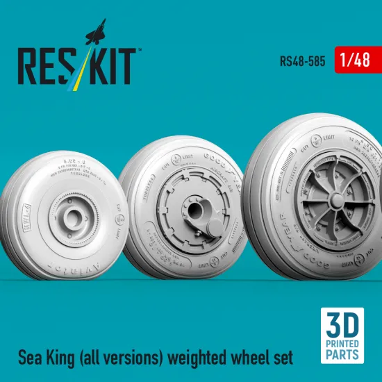 Reskit Rs48-0585 1/48 Sea King All Versions Weighted Wheel Set