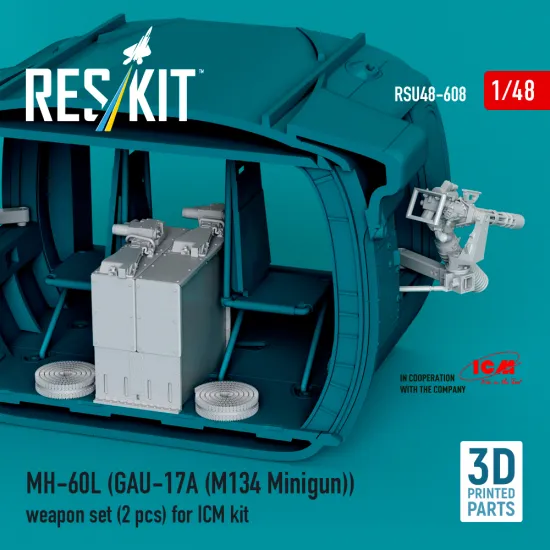 Reskit Rsu48-0608 1/48 Mh-60l Gau-17a M134 Minigun Weapon Set For Icm