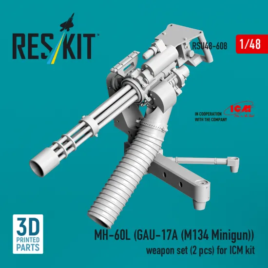 Reskit Rsu48-0608 1/48 Mh-60l Gau-17a M134 Minigun Weapon Set For Icm
