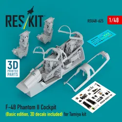 Reskit Rsu48-0625 1/48 F-4b Phantom Ii Cockpit Basic Edition 3d Decals Tamiya