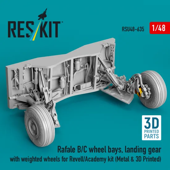 Reskit Rsu48-0635 1/48 Rafale B/C Wheel Bays Landing Gear With Weighted Wheels For Revell/Academy