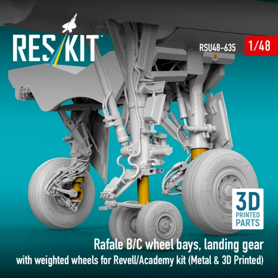 Reskit Rsu48-0635 1/48 Rafale B/C Wheel Bays Landing Gear With Weighted Wheels For Revell/Academy